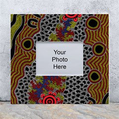 Authentic Aboriginal Art - Gathering 2 White Wall Photo Frame 5  X 7  by hogartharts