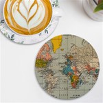 Illustration Ukrainian Folk Seamless Pattern Ornament UV Print Round Tile Coaster Front