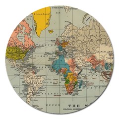 Vintage World Map Magnet 5  (round) by Proyonanggan