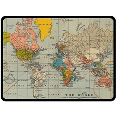 Vintage World Map Fleece Blanket (large) by Proyonanggan