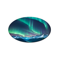 Aurora Borealis Sticker (oval) by Ndabl3x