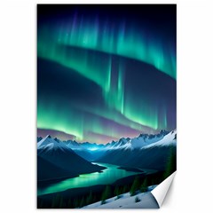 Aurora Borealis Canvas 12  X 18  by Ndabl3x