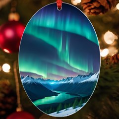 Aurora Borealis Uv Print Acrylic Ornament Oval by Ndabl3x