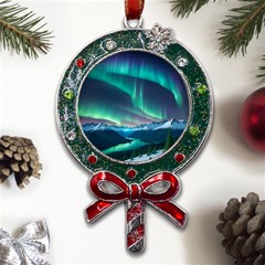 Aurora Borealis Metal X mas Lollipop With Crystal Ornament by Ndabl3x