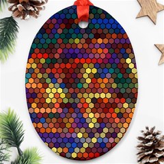 Zig Zag Pattern Geometric Design Ornament (oval) by Ndabl3x