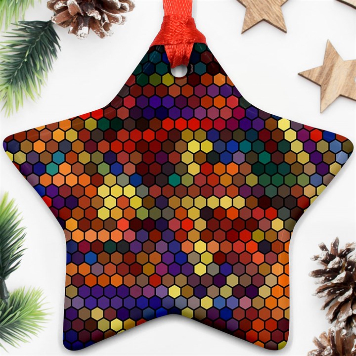 Zig Zag Pattern Geometric Design Star Ornament (Two Sides)