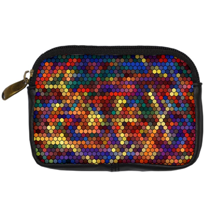 Zig Zag Pattern Geometric Design Digital Camera Leather Case