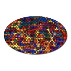 Flower Retro Funky Psychedelic Oval Magnet by Ndabl3x