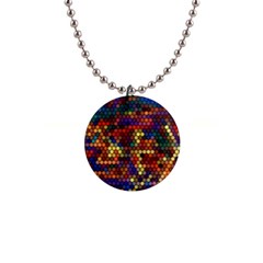 Hexagon Honeycomb Pattern Design 1  Button Necklace by Ndabl3x