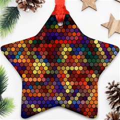 Hexagon Honeycomb Pattern Design Star Ornament (two Sides) by Ndabl3x