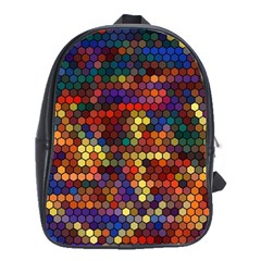 Hexagon Honeycomb Pattern Design School Bag (large) by Ndabl3x