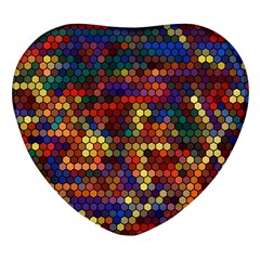 Zig Zag Pattern Geometric Design Heart Glass Fridge Magnet (4 Pack) by Ndabl3x