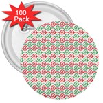 Pattern Flowers Geometric 3  Buttons (100 pack)  Front