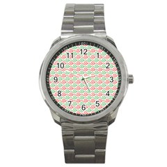 Pattern Flowers Geometric Sport Metal Watch by Ndabl3x