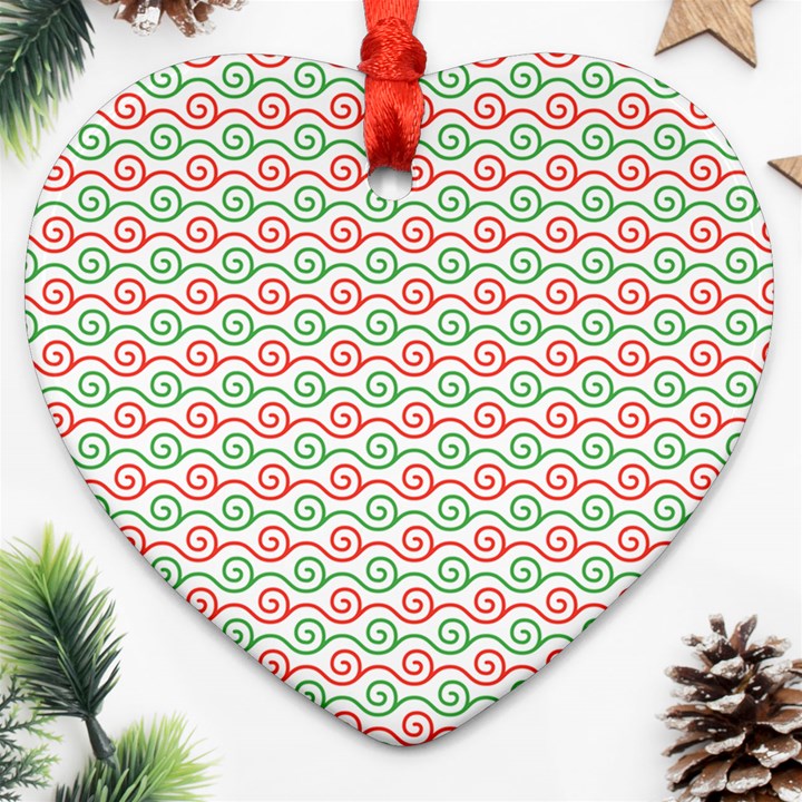 Background Pattern Leaves Texture Heart Ornament (Two Sides)