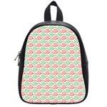 Background Pattern Leaves Texture School Bag (Small) Front