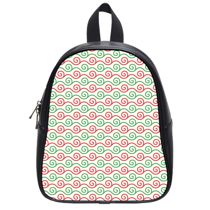 Background Pattern Leaves Texture School Bag (Small)