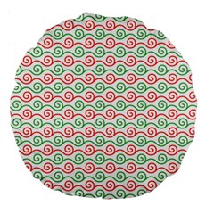 Background Pattern Leaves Texture Large 18  Premium Round Cushions by Ndabl3x