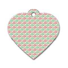 Spirals Geometric Pattern Design Dog Tag Heart (two Sides) by Ndabl3x