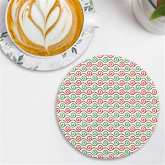 Pattern Flowers Geometric Uv Print Round Tile Coaster by Ndabl3x