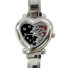 Purple Rose Retro Floral Flower Heart Italian Charm Watch by Bedest