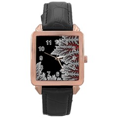 Purple Rose Retro Floral Flower Rose Gold Leather Watch  by Bedest