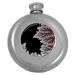 Silhouette Of Aurora Borealis Round Hip Flask (5 Oz) by Bedest