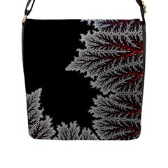 Silhouette Of Aurora Borealis Flap Closure Messenger Bag (l) by Bedest