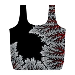 Silhouette Of Aurora Borealis Full Print Recycle Bag (l) by Bedest