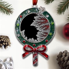 Silhouette Of Aurora Borealis Metal X mas Lollipop With Crystal Ornament by Bedest