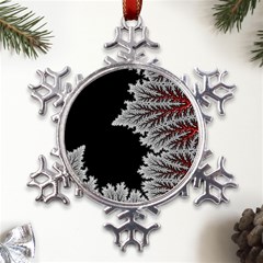 Silhouette Of Aurora Borealis Metal Large Snowflake Ornament by Bedest