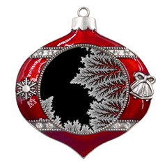 Foroest Nature Trippy Metal Snowflake And Bell Red Ornament