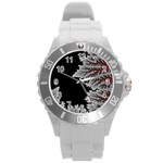 Astrology Surreal Surrealism Trippy Visual Art Round Plastic Sport Watch (L) Front