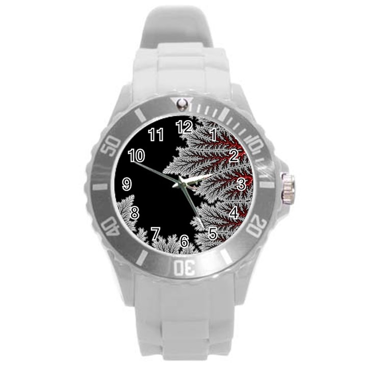 Astrology Surreal Surrealism Trippy Visual Art Round Plastic Sport Watch (L)