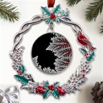 Astrology Surreal Surrealism Trippy Visual Art Metal X mas Wreath Holly leaf Ornament Front