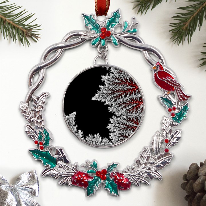 Astrology Surreal Surrealism Trippy Visual Art Metal X mas Wreath Holly leaf Ornament