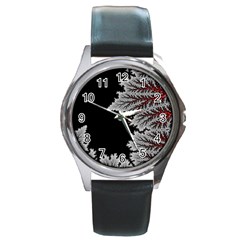 Abstract Complex Fractal Math Round Metal Watch by Bedest