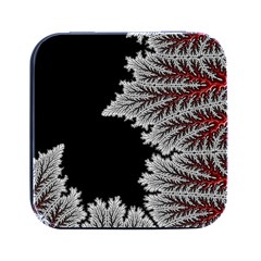 Abstract Complex Fractal Math Square Metal Box (black) by Bedest