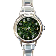 Banana leaves Round Italian Charm Watch