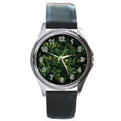 Banana leaves Round Metal Watch