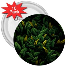 Banana Leaves 3  Buttons (10 Pack)  by goljakoff