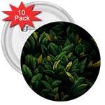 Banana leaves 3  Buttons (10 pack)  Front