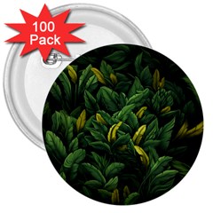 Banana leaves 3  Buttons (100 pack) 