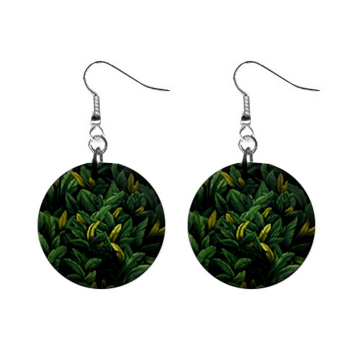 Banana leaves Mini Button Earrings