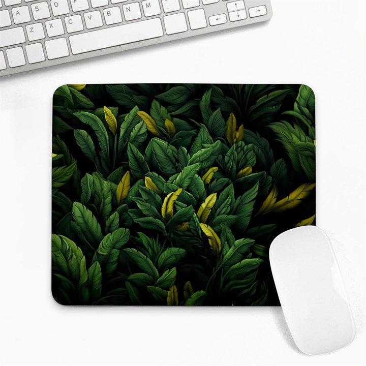 Banana leaves Large Mousepad