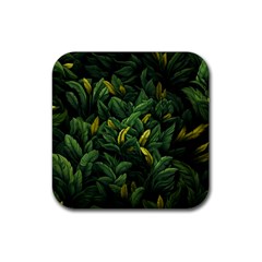 Banana Leaves Rubber Coaster (square) by goljakoff