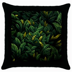 Banana leaves Throw Pillow Case (Black)