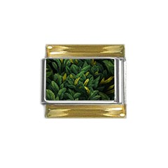 Banana Leaves Gold Trim Italian Charm (9mm) by goljakoff