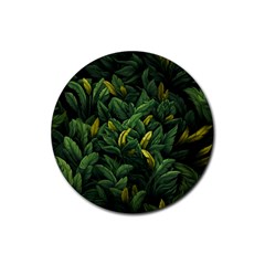 Banana leaves Rubber Coaster (Round)