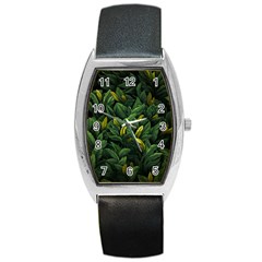 Banana leaves Barrel Style Metal Watch